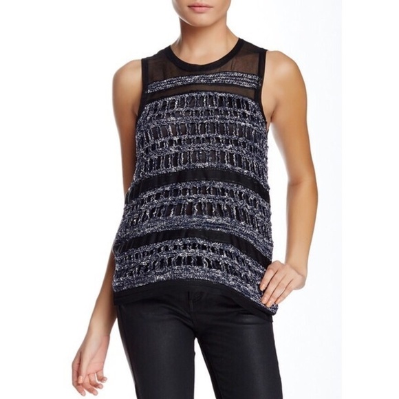 Townsen Nordstrom Tiki Cropped Mesh Sweater - Picture 1 of 6